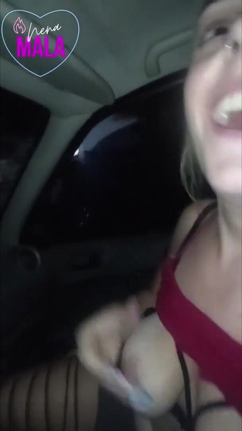 Thrilling moment from "I FUCK THE DESIGNATED DRIVER. THE BLONDE WHORE SUCKS MY DICK IN THE CAR"