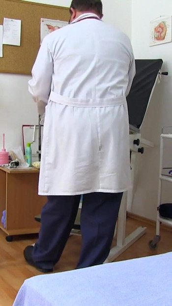 Captivating moment from "Hot skinny milf caught naked in doctor's office with cam"