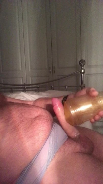 Wank in Panties with Fleshlight and dirty talk