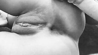 Close-up anal masturbation