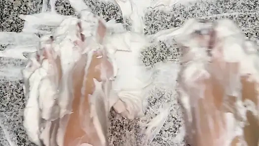 Whipped cream on my naked feet