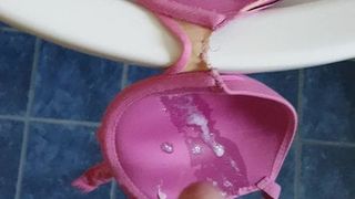 Cum on neighbour's bra in her bathroom