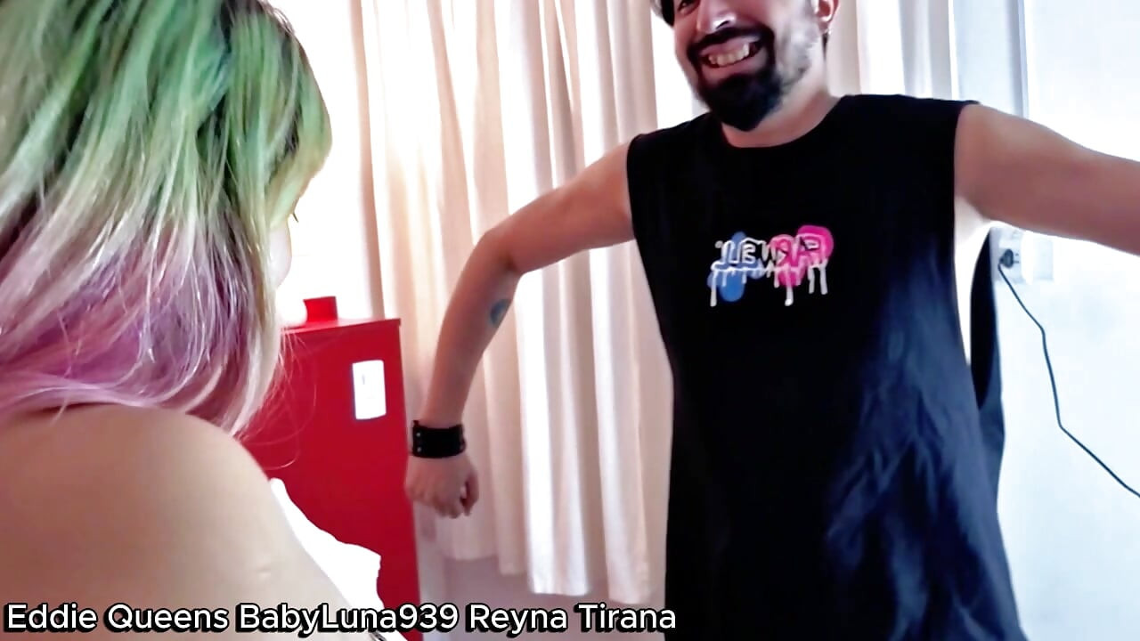Terrible Slave BBW Milf Reyna Tirana rides my boyfriend Eddie Queens and dominates him, not expecting that I know. Part 1