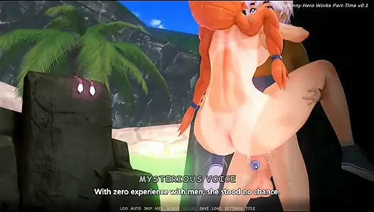 Hentai oyunu -hentai tavşanı kahraman yarı zamanlı seks oyun animasyonu yapıyor
