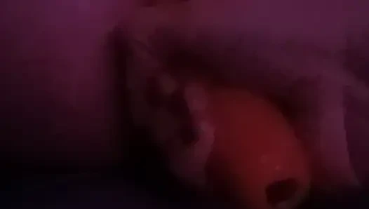 Opening his tight ass with my dildos