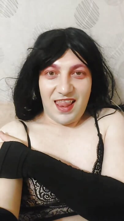Sissy Gótica Doce Branca Bonita Rosto Lindo