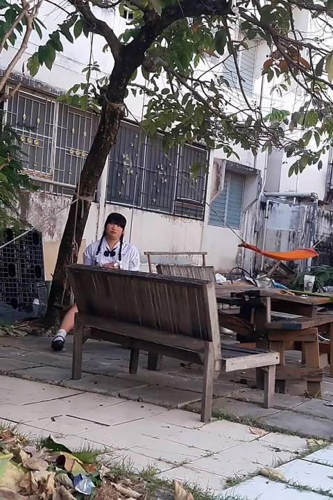 Thai student ladyboy show me
