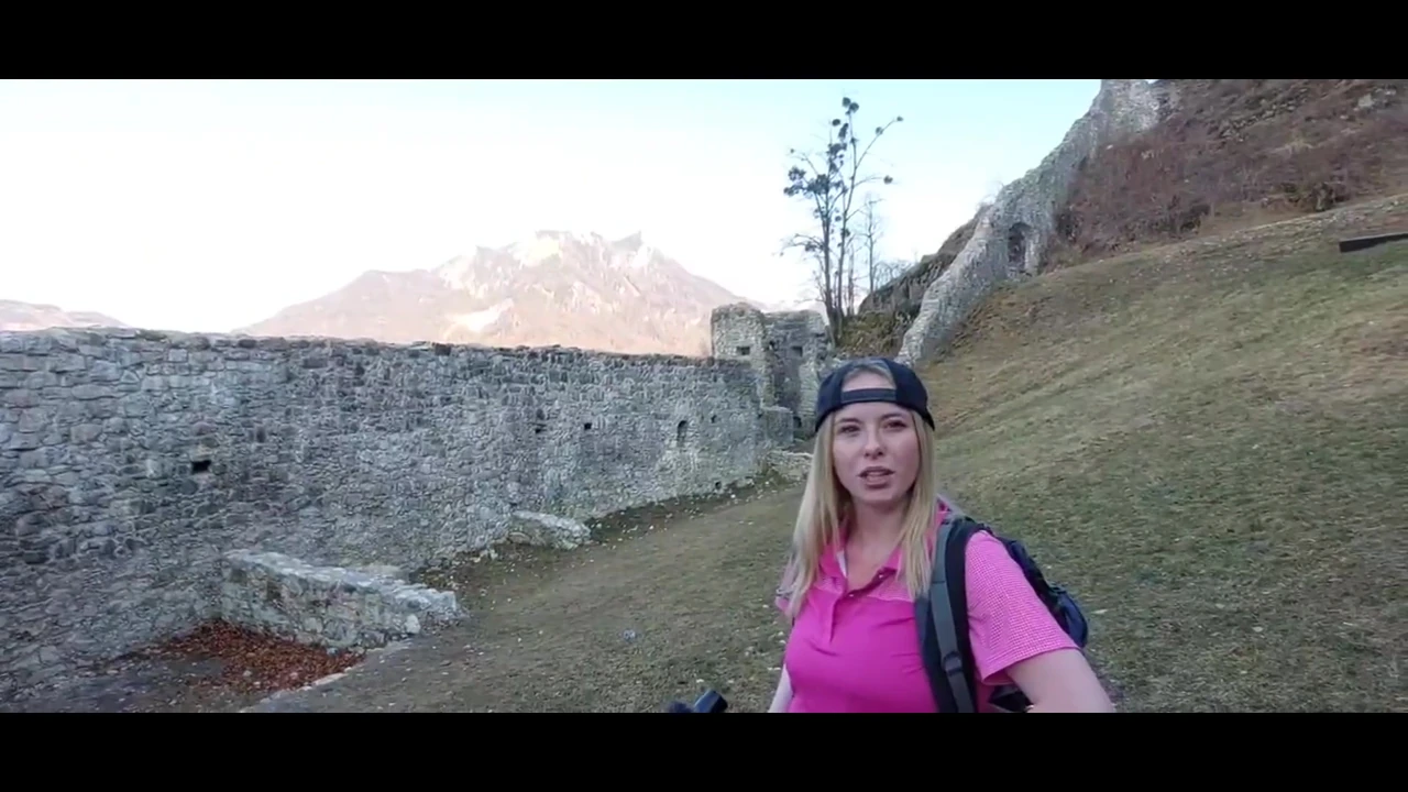 Caught! recognized by strangers while hiking in the mountains! Now I'm already fucking in a castle!