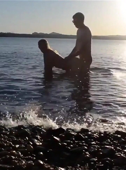 Romantic Sex at a Public Beach