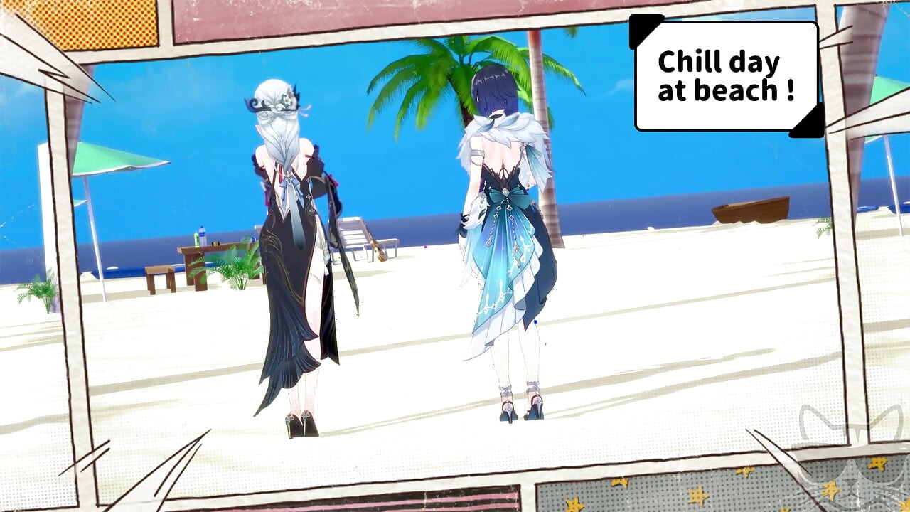 Yelan x Shenhe at the beach (genshin impact) P1 STORY