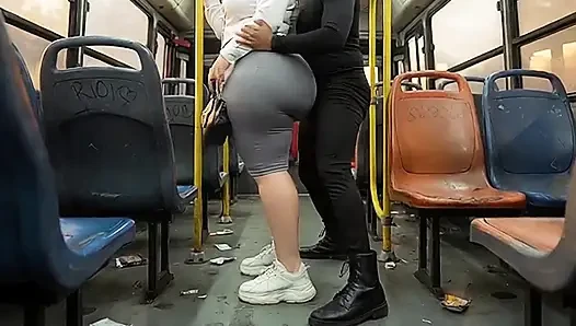 "Masked Secretary BBW Gets Ass Pressed on Crowded Public Bus"