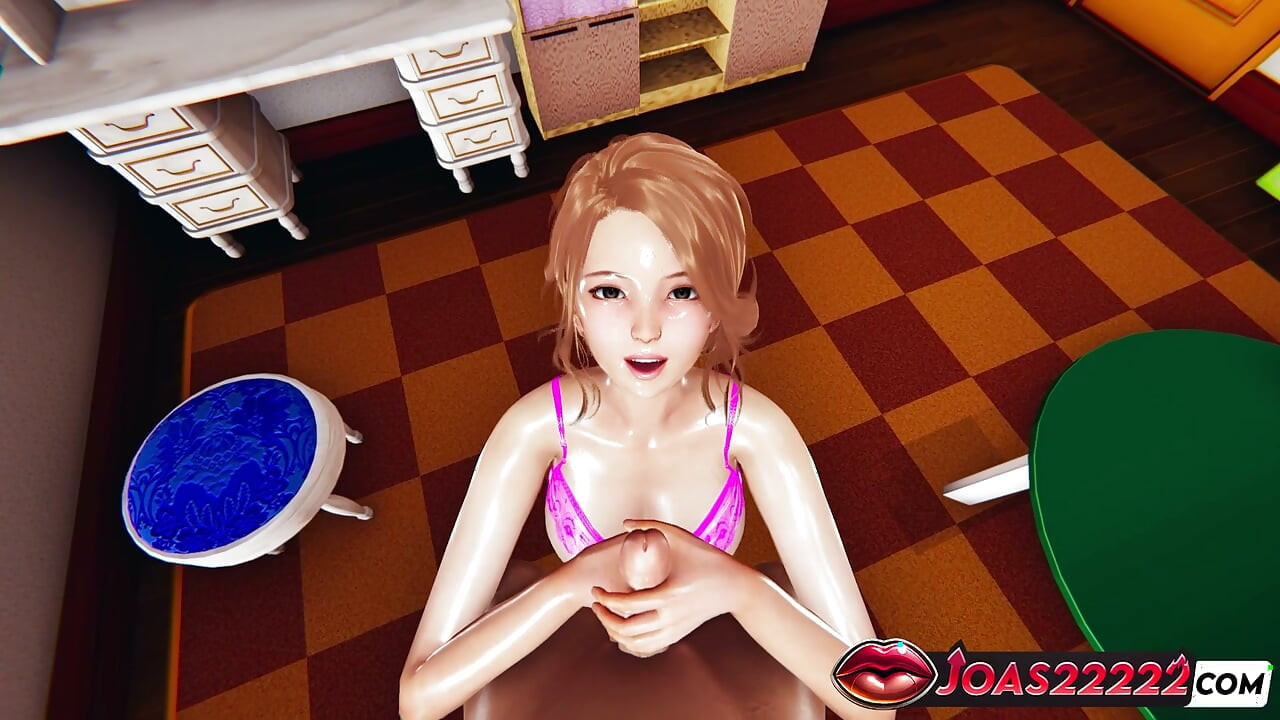 Erina 絲襪 3D Hentai - 無碼動畫中的手淫刺激、徒手口交、奶交射精