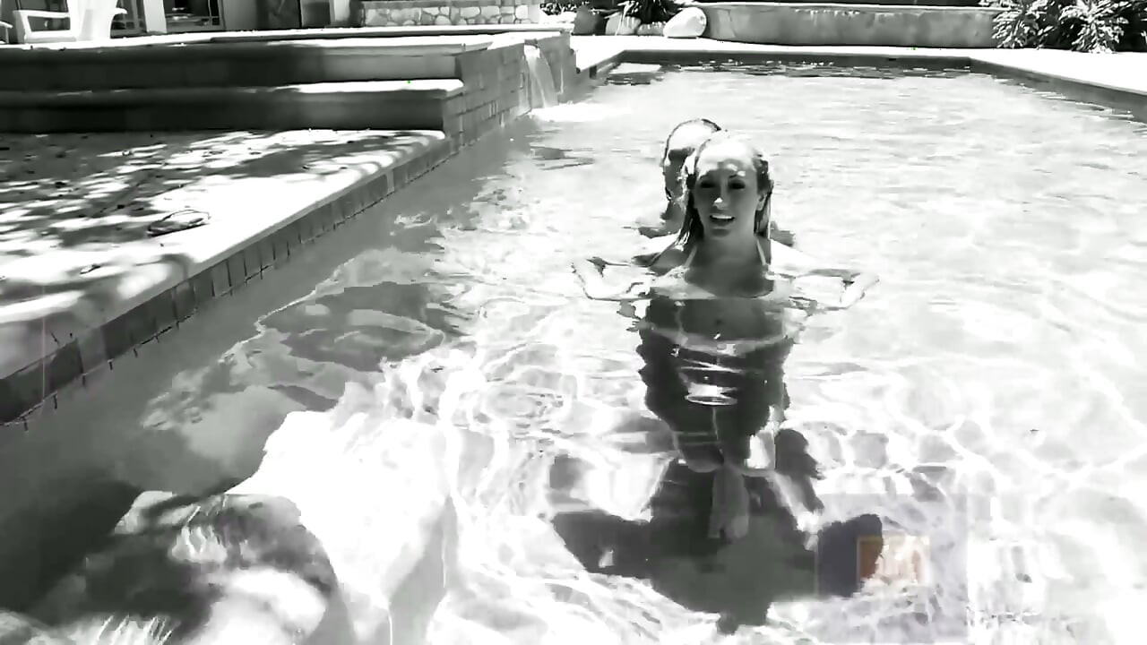 Classic Brett and Celeste Lesbian Sex Poolside