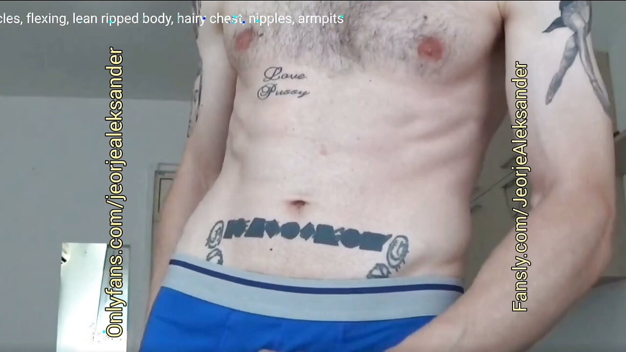 Fit tight muscular body working out