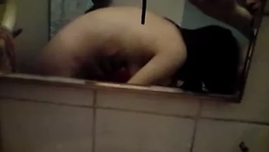 Slut suck dick in the bathroom