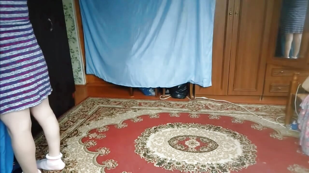 Lovely shemale standing in doorway with soft eyes