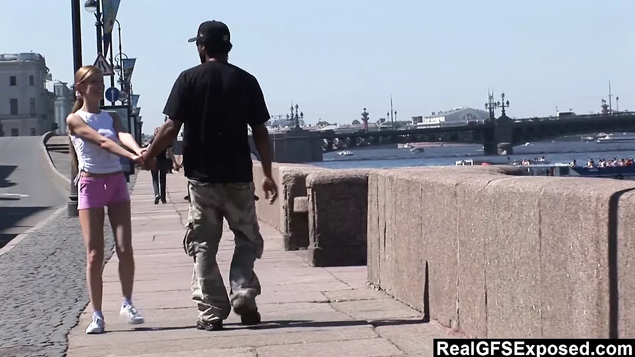 Russian blonde Olga meets BBC while jogging