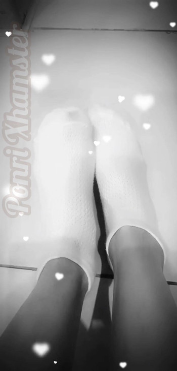 My feet are in white socks