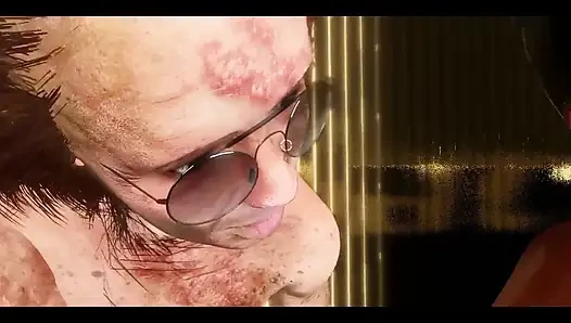 Coco Love Ebony Slut Fuck with an Old Hugly Man and His Friends