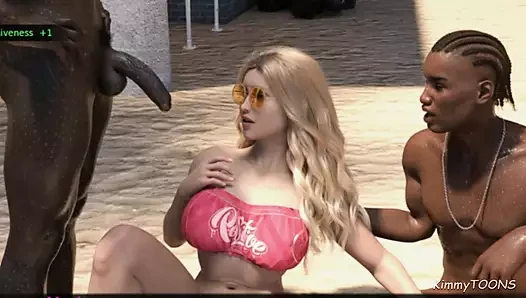 AWAM Sex scene - Big Black Cocks on the beach - Interracial - kimmytoons...