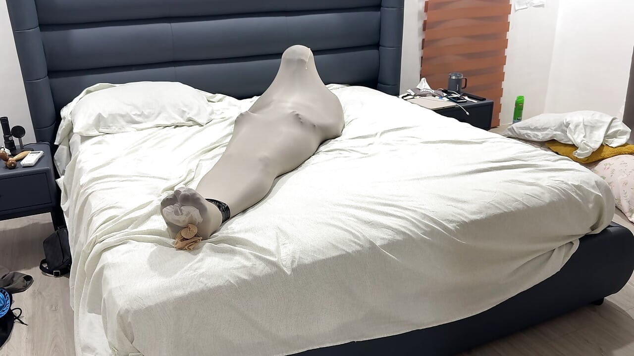 Mummified in Pantyhose Cocoon Vulnerable Encased Inside Nylon