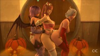 Doa triple futa succubus assjob