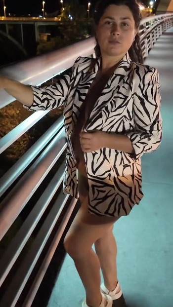 Must-see moment from "Luscious Milf walks without Bra and Panties on the Bridge"