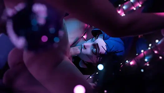 Cewek hot rambut biru ini dientot habis-habisan sampai dicrot di muka!