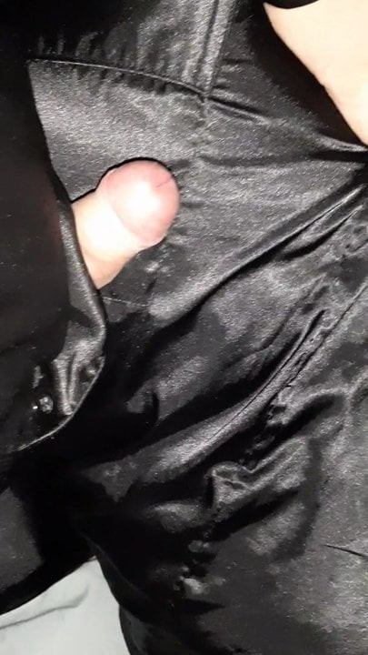 Satin ass cumshot