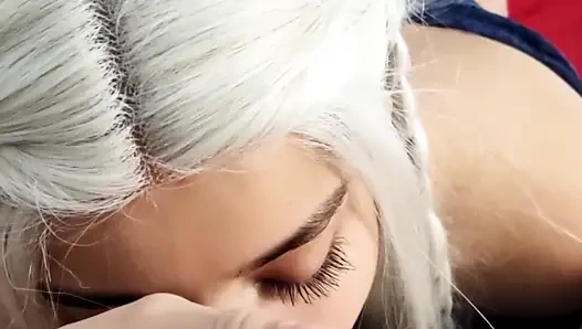 My White Haired Blonde Giving a Perfect Deep Throat