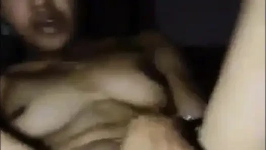 Sexy black GASY has fun with a big cock