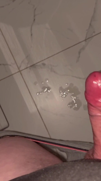 Iconic moment from "Quietly jerks off in the bathroom so no one hears and cums without hands"