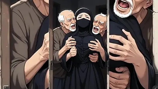 Hijabi Muslim Babes Degraded & Ravaged by Ugly Fat Dirty Old Men – Squeezed, Kissed, Fucked Hard Part 2