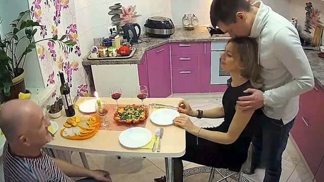 Cuckold, Sexy Cutie Wife in threesome Sex With Lover & Husband