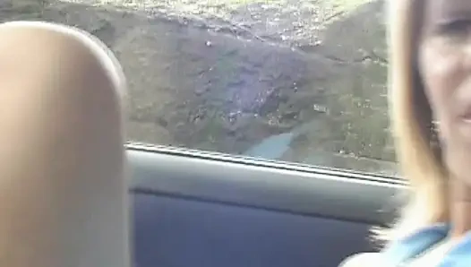 Fransız tatlı kız bedava yolculuk için amını gösteriyor