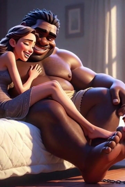 Submissive Man Grovels and Licks His Dominant Wife's Feet