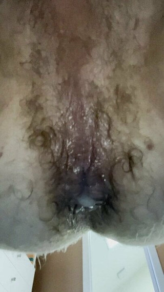 Cum dripping out of my ass after breeding session.