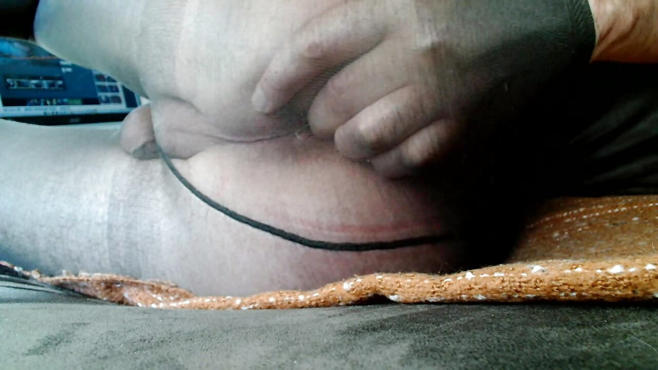 in tight pantyhose with my wet balls