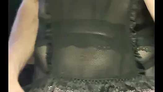 Cdmichelle Went Blond  Wearing Black Garter Onepiece Bodysuit