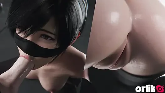 Yuffie final fantezisi 7 - ıslak ıslak sakso hizmeti [sadece maske versiyonu 4k]