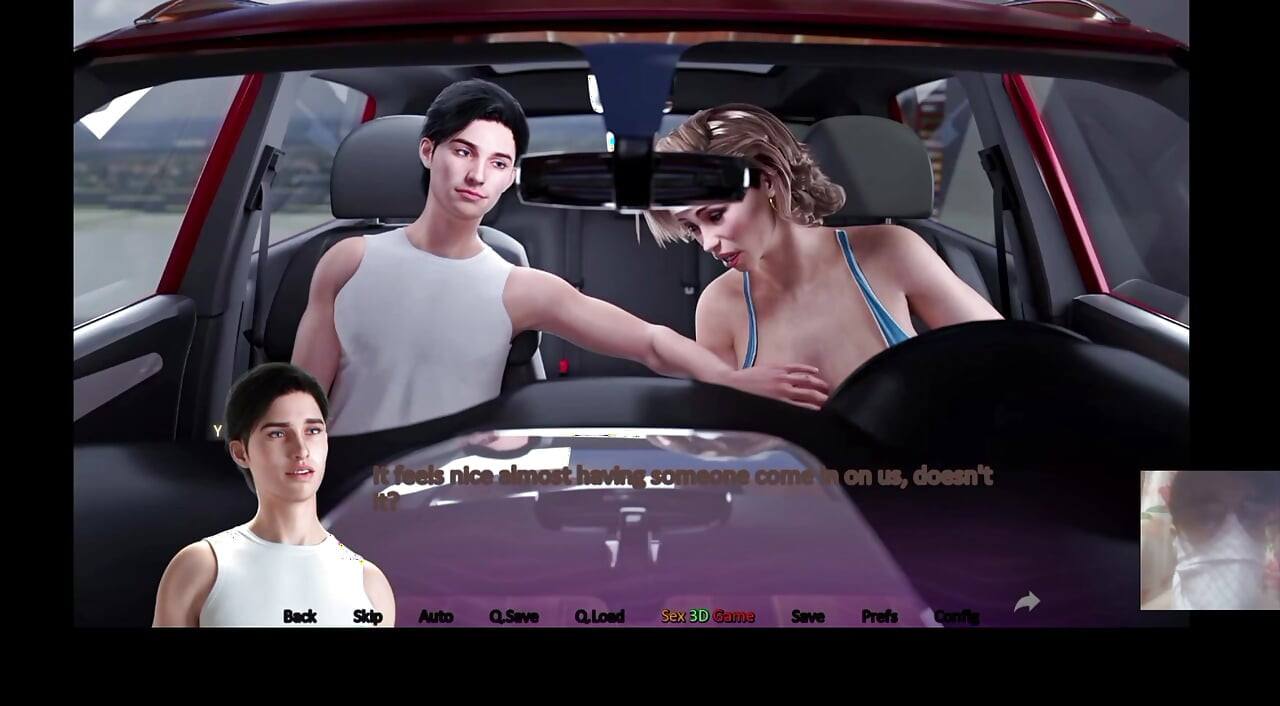 Step-Sis almost caught us!! MILF Step-Mom gave me a blowjob in the car and eats my load.