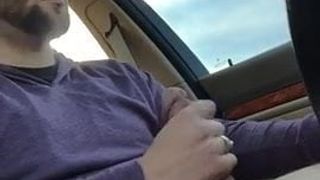 Cute guy jerking off while driving...