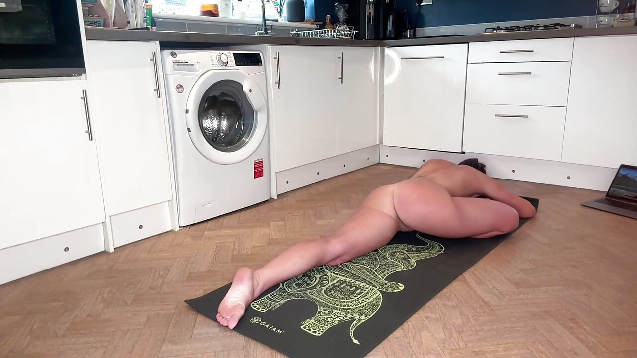 Nude Kitchen Yoga with View of My Perfect Ass