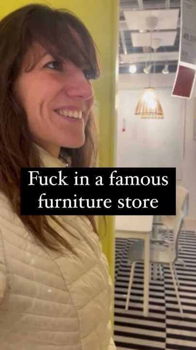 Lety Howl is looking for a stranger in a famous furniture store to go fuck him in the public toilet.