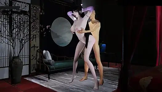 Animasyonlu kıskanç alevler tanrıçası - 3 boyutlu animasyon hentai