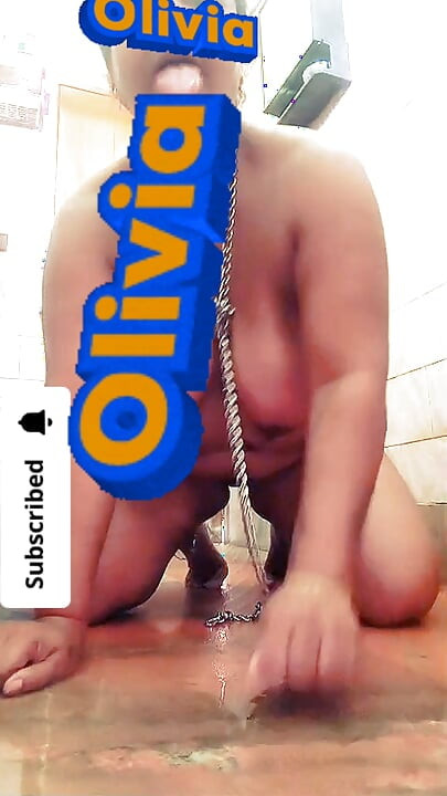 Indian Slut Slave Olivia Solo Training 1 MILF Housewife sniffing and licking her own piss body show her pet training to Master