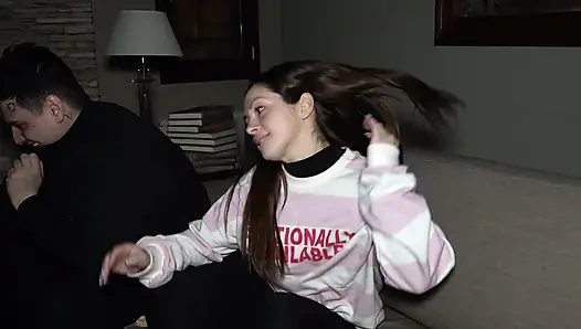 Luchiibb fucks her boyfriend's best friend next to the fat cuckold! CREAMPIEv