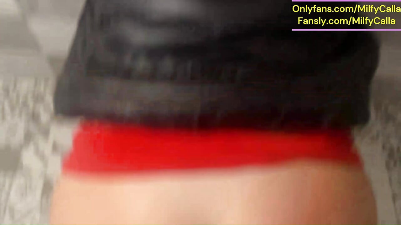 Sheer Red Seduction - Masked Blowjob & Doggy with Double Cum on My Downjacket