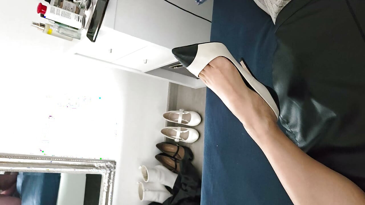 Her size 36 black and white heels were almost thrown away