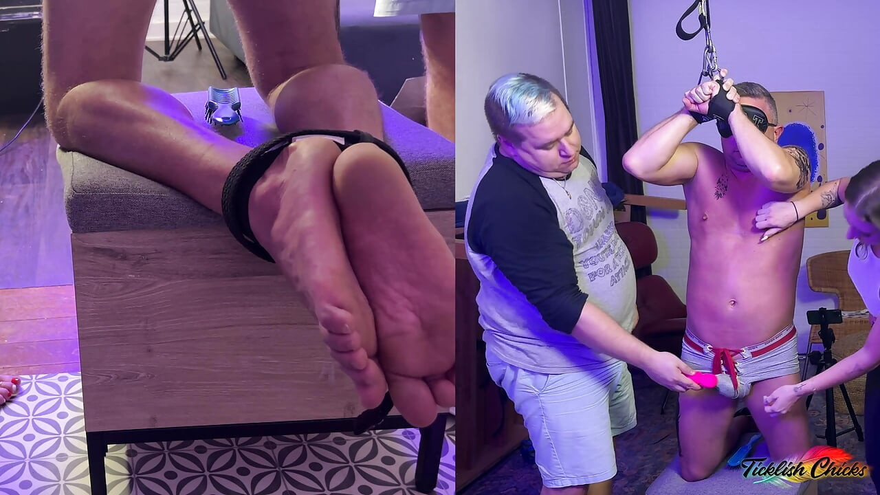 TICKLISH CHICKS - Mandy Learns Fast: Tickling Chad's Feet, Cock Tease, and Pit Worship in Bondage